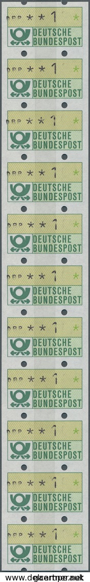 Bundesrepublik - Automatenmarken: 1981, 10 Pf Im 11er-Streifen Mit 3 Rückseitigen Zählnummern, Alle - Automatenmarken [ATM]