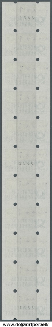 Bundesrepublik - Automatenmarken: 1981, 10 Pf Im 11er-Streifen Mit 3 Rückseitigen Zählnummern, Alle - Vignette [ATM]