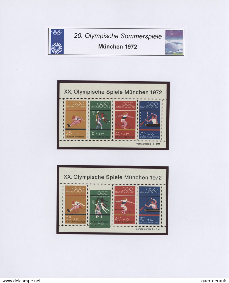 Bundesrepublik - Besonderheiten: 1972, Olympia Block Mit Senkrechter Passerverschiebung Von 4,3 Mm D - Andere & Zonder Classificatie