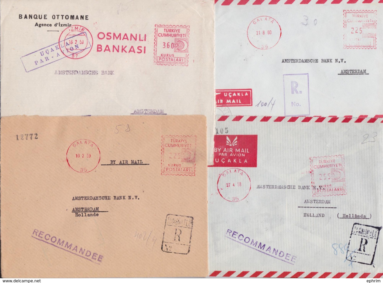 TURQUIE TÜRKIYE TURKEY - Lot De 266 Enveloppes En Affranchissement Automatique Meter Mail Stampless Cover Machine PP - Collections, Lots & Séries