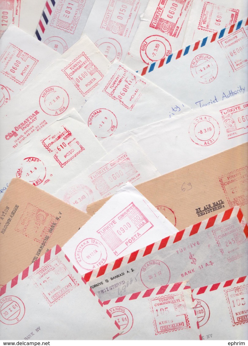 TURQUIE TÜRKIYE TURKEY - Lot De 266 Enveloppes En Affranchissement Automatique Meter Mail Stampless Cover Machine PP - Collections, Lots & Séries