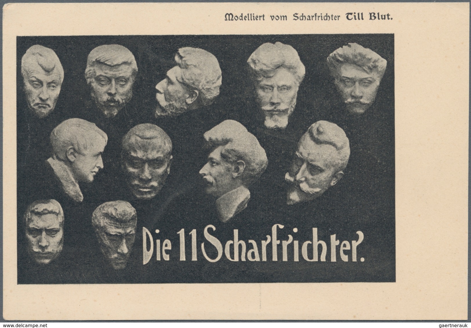 Ansichtskarten: Künstler / Artists: DIE ELF SCHARFRICHTER, "Modelliert Vom Scharfrichter Till Blut ( - Non Classificati