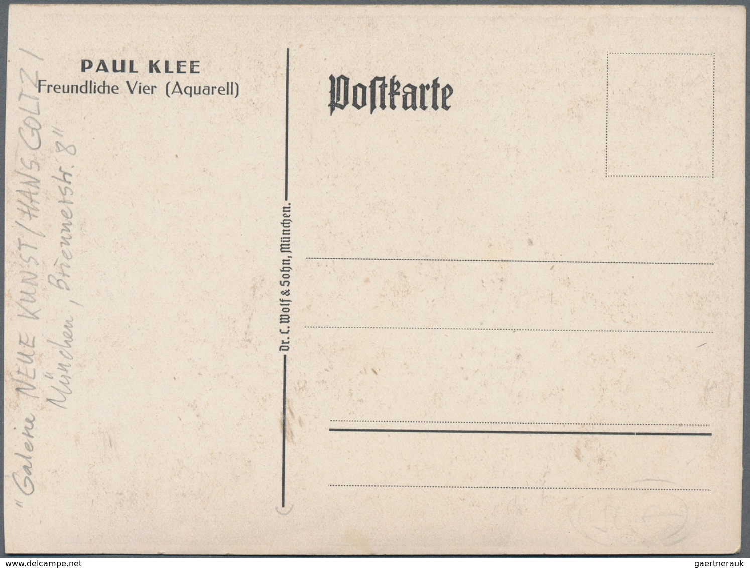 Ansichtskarten: Künstler / Artists: KLEE, Paul (1879-1940), Deutscher Maler Und Grafiker Des Express - Zonder Classificatie