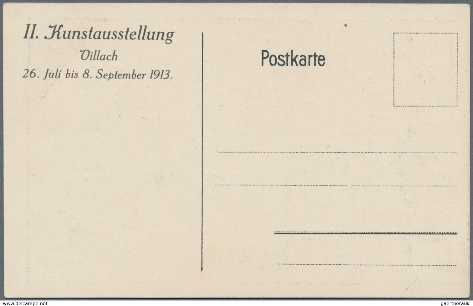 Ansichtskarten: Künstler / Artists: KUNSTAUSSTELLUNG VILLACH 1913, Prachtvolle Ausstellungskarte Sig - Zonder Classificatie