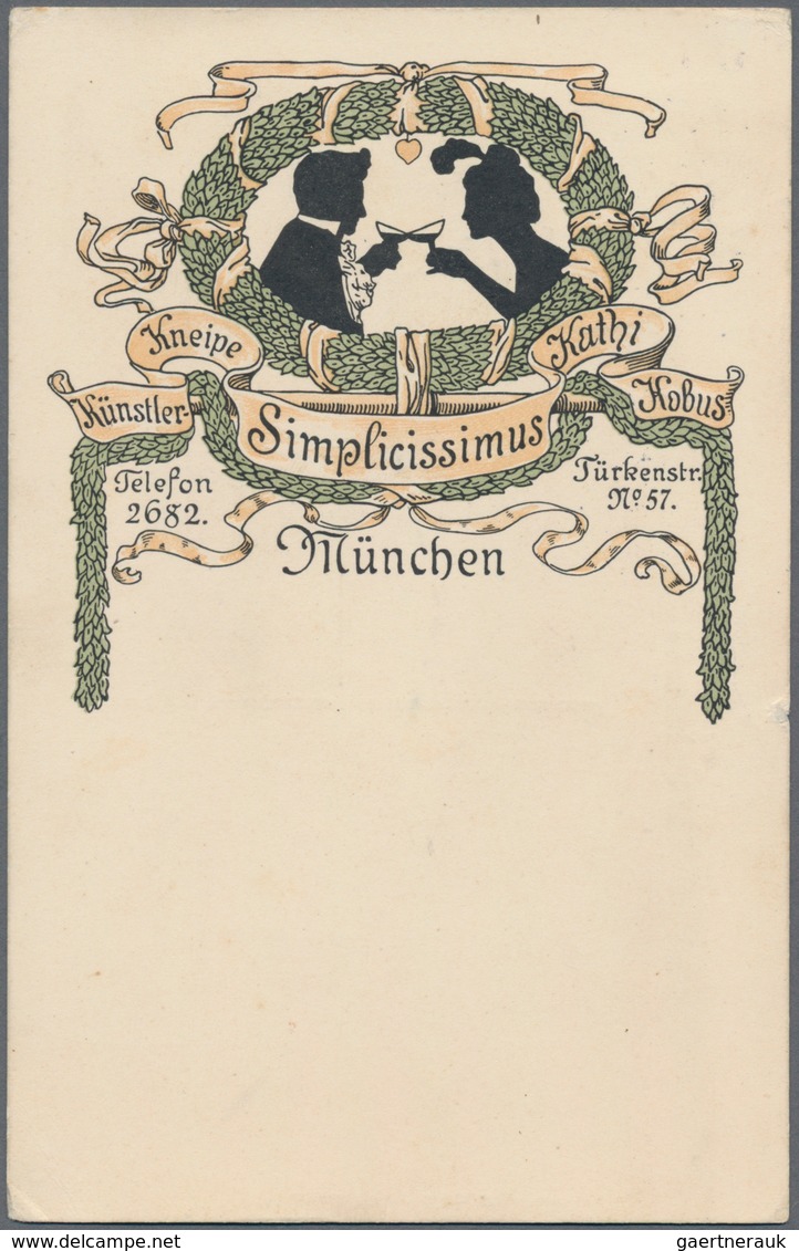 Ansichtskarten: Künstler / Artists: SIMPLICISSIMUS, Künstler-Kneipe München Käthi Kobus, Lithographi - Zonder Classificatie