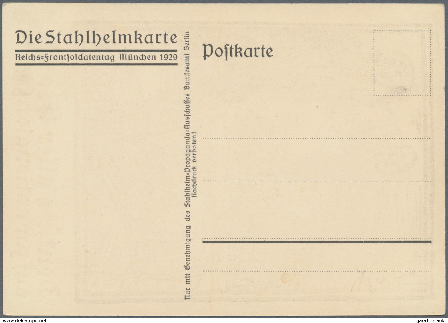 Ansichtskarten: Politik / Politics: Deutschland 1929, Die Stahlhelmkarte Reichs-Frontsoldatentag Mün - Figuren