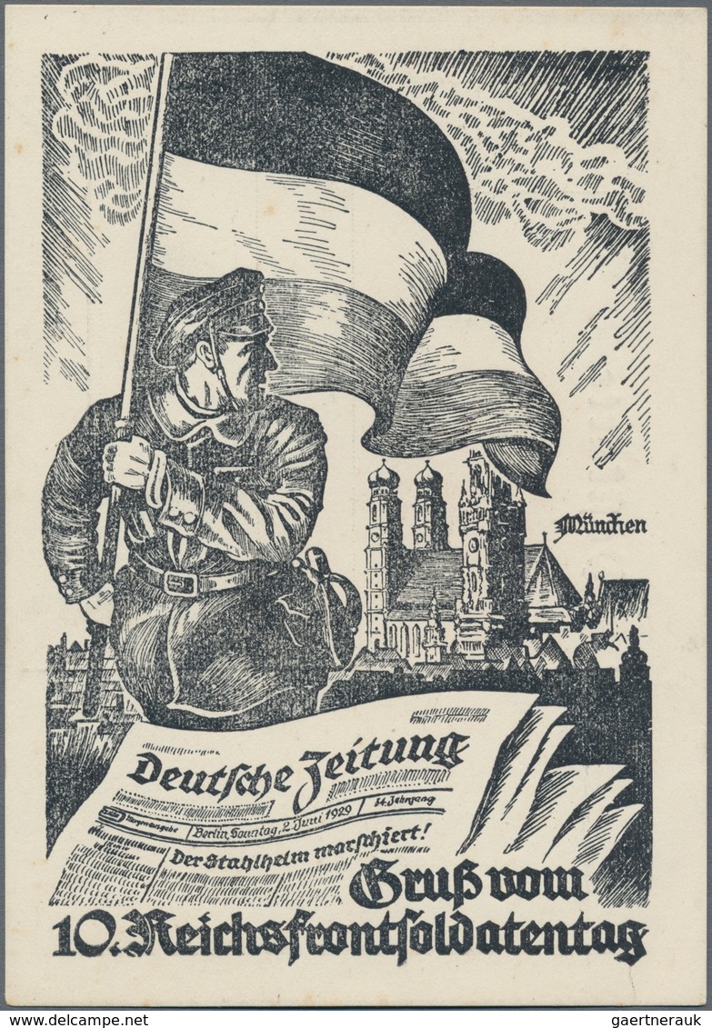 Ansichtskarten: Politik / Politics: DEUTSCHES REICH 1929, "Gruß Vom 10. Reichsfrontsoldatentag", Gro - Figuren