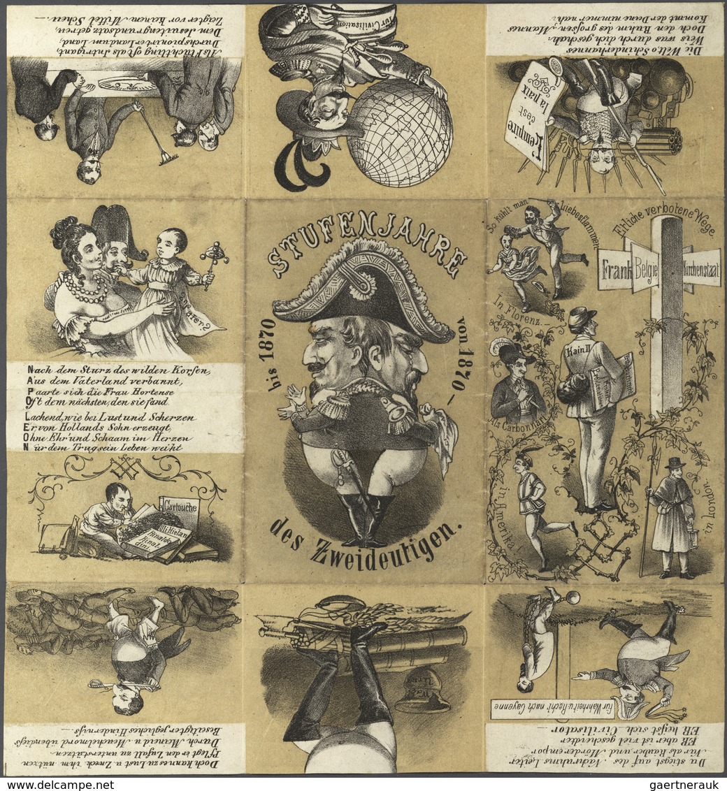 Ansichtskarten: Politik / Politics: FRANKREICH / NAPOLEON III., Beidseitig Bedrucktes Faltblatt Von - Figuren