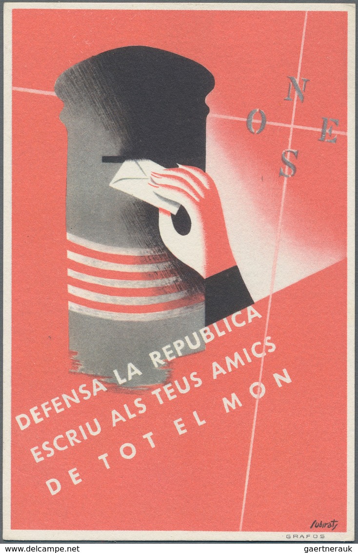 Ansichtskarten: Politik / Politics: SPANISCHER BÜRGERKRIEG 1936/1939, Katalanische Propagandakarte " - Personaggi