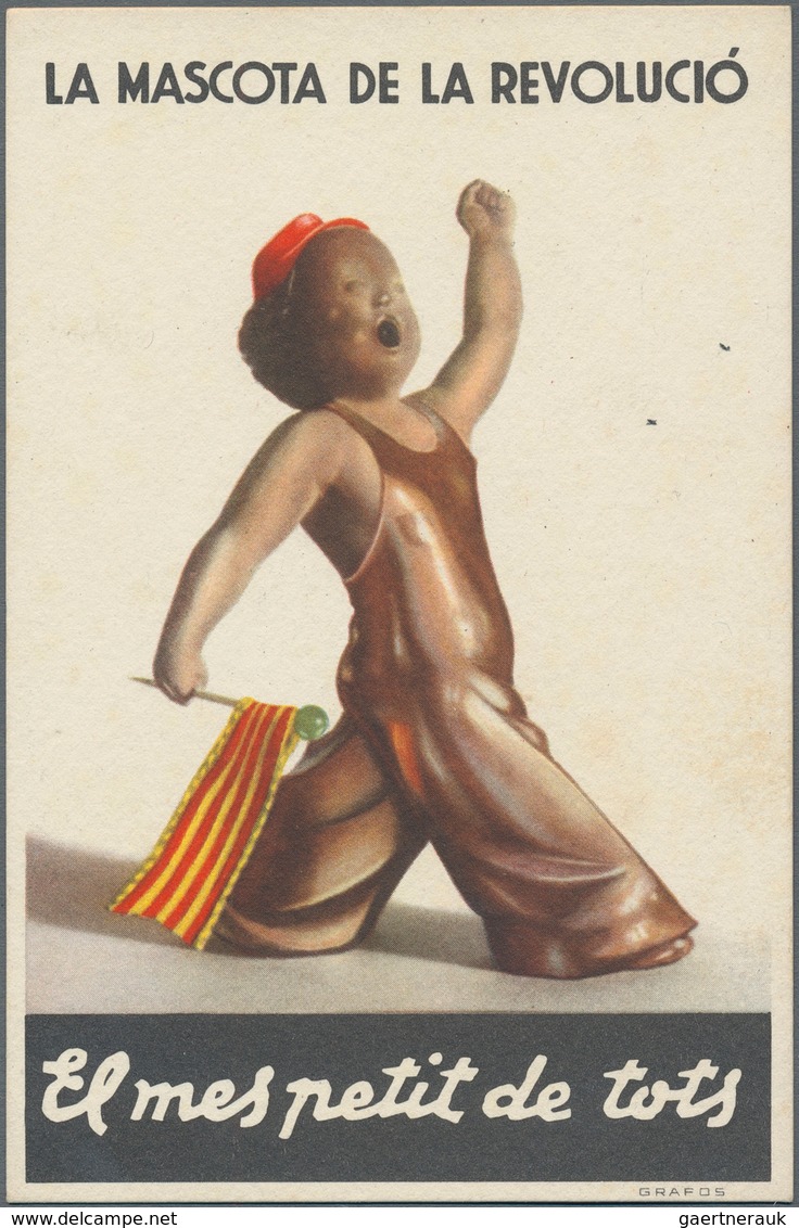 Ansichtskarten: Politik / Politics: SPANISCHER BÜRGERKRIEG 1936/1939, Katalanische Propagandakarte " - Figuren