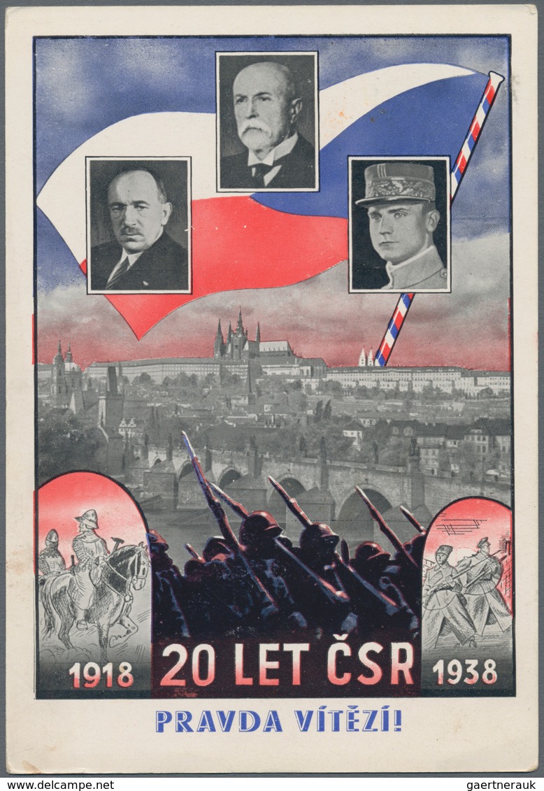 Ansichtskarten: Politik / Politics: TSCHECHOSLOWAKEI, 1918-1938 20 Jahre Republik, Gebrauchte Propag - Figuren