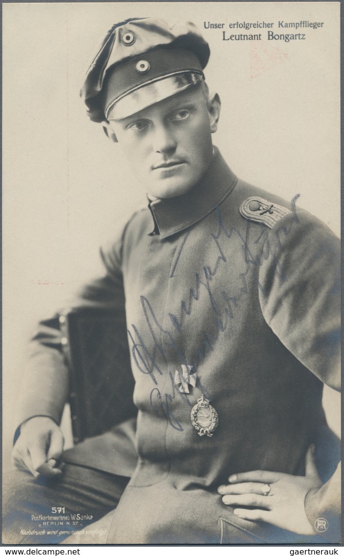 Ansichtskarten: Propaganda: 1918 (ca). Fotokarte "Unser Erfolgreicher Kampfflieger Leutnant Bongartz - Politieke Partijen & Verkiezingen