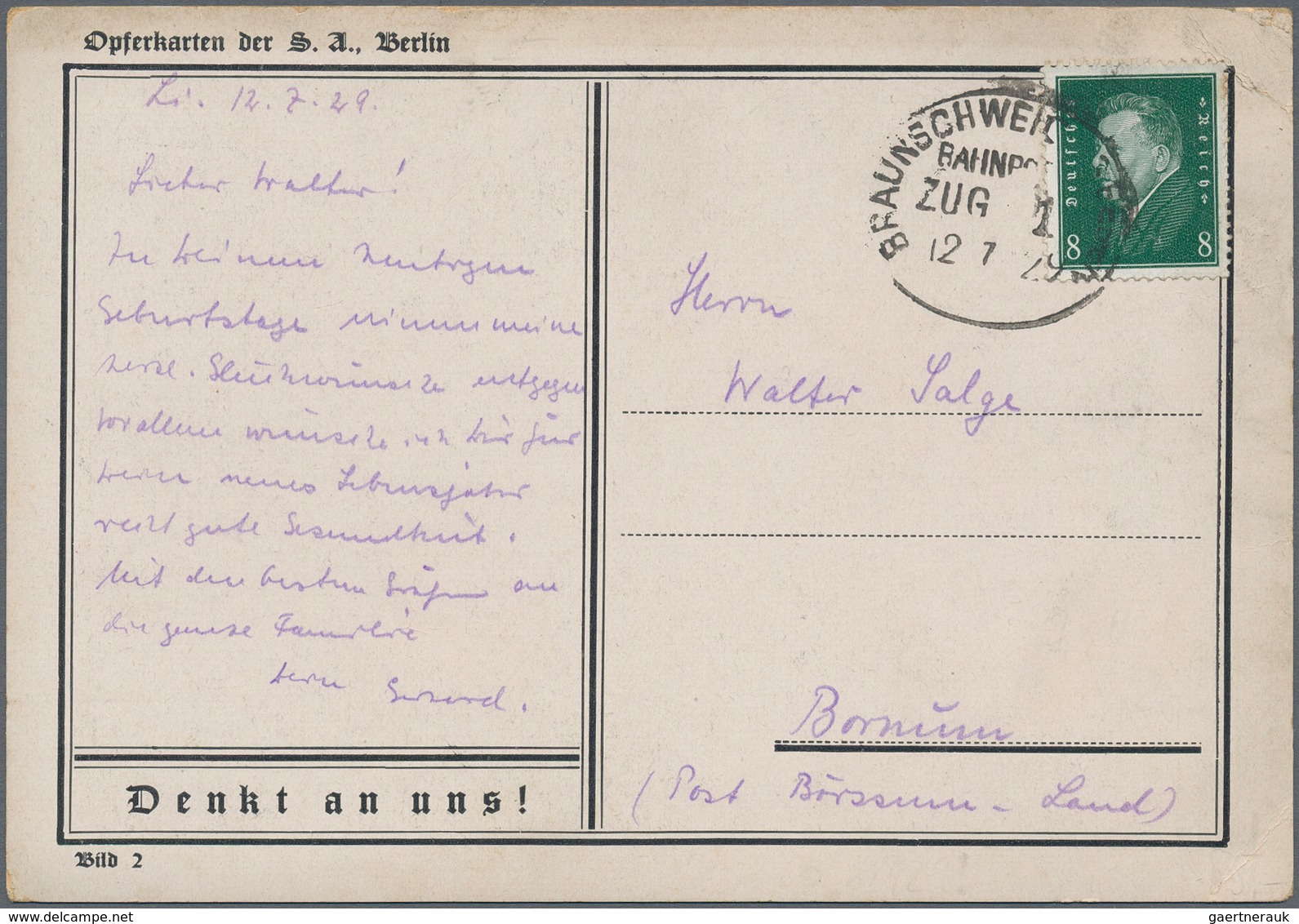 Ansichtskarten: Propaganda: 1929, "Noch Ist Die Freiheit Nicht Verloren", Frühe Opferkarte N° 2 Der - Partiti Politici & Elezioni