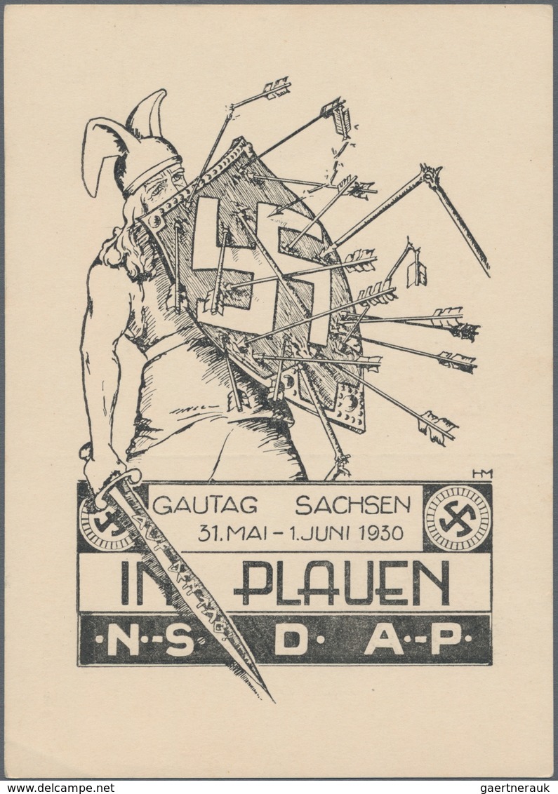 Ansichtskarten: Propaganda: 1930. S/W-Karte "Gautag Sachsen 31. Mai - 1. Juni 1930 In Plauen" Mit Rs - Partiti Politici & Elezioni