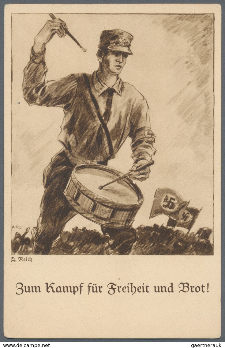 Ansichtskarten: Propaganda: 1930. Early NSDAP Propaganda Postcard Showing The SA (Zum Kampf Für Frei - Partiti Politici & Elezioni