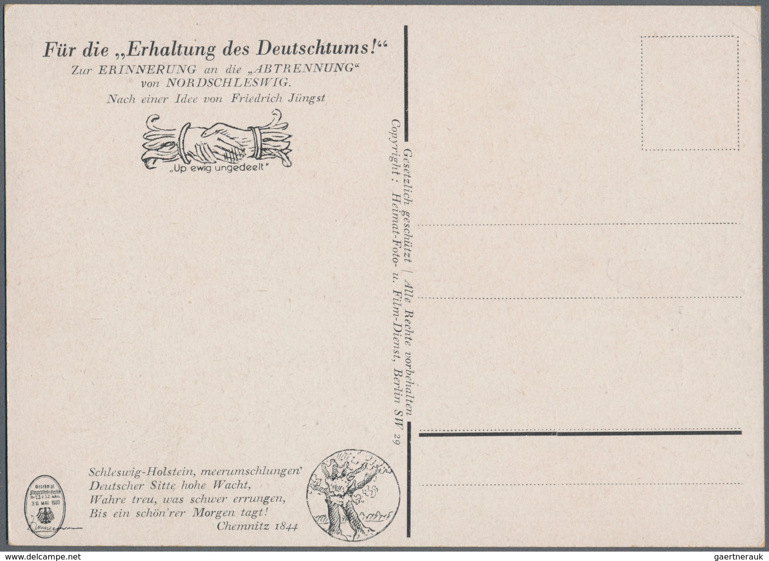 Ansichtskarten: Propaganda: 1933, "Marksteine Deutschen Geistes Deutscher Kultur Und Arbeit", Großfo - Partiti Politici & Elezioni