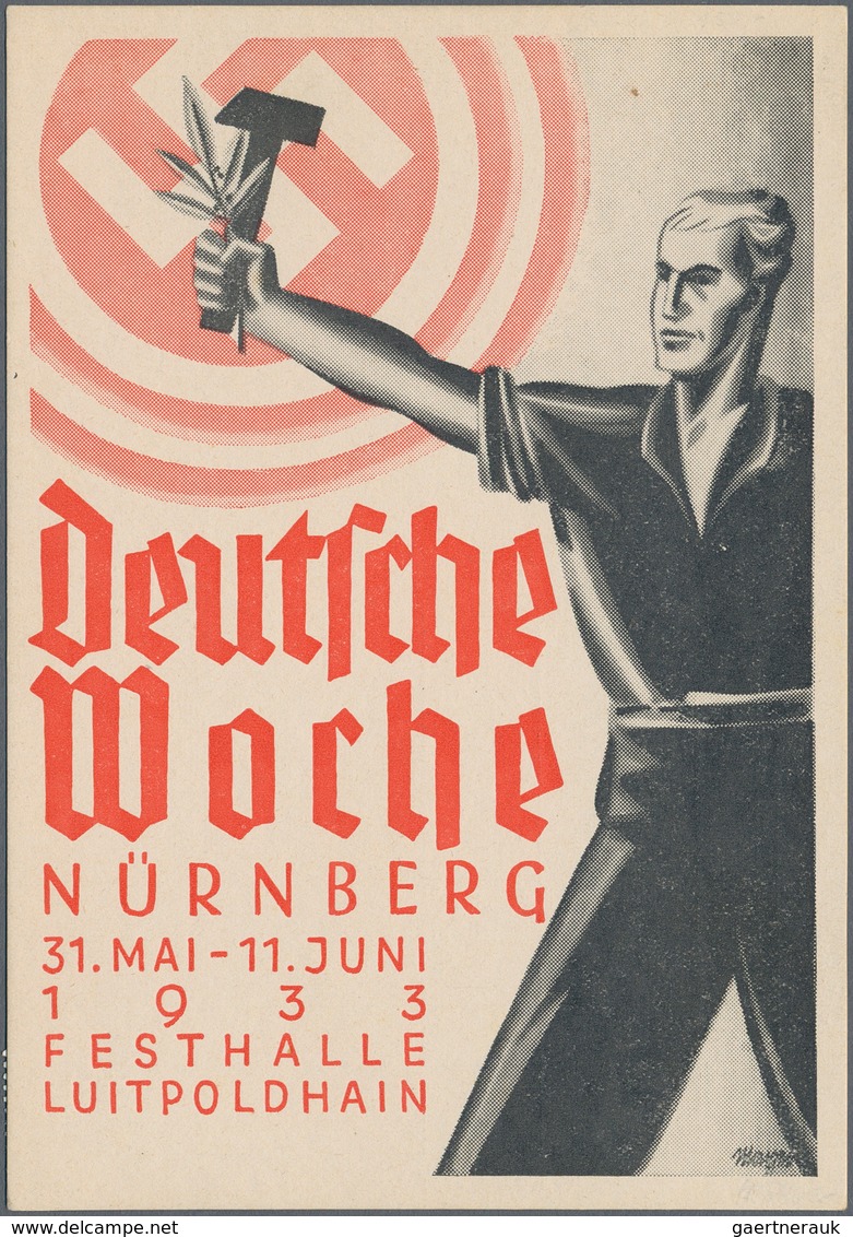 Ansichtskarten: Propaganda: 1933, "Deutsche Woche Nürnberg Festhalle Luitpoldhain", Großformatige Ko - Politieke Partijen & Verkiezingen