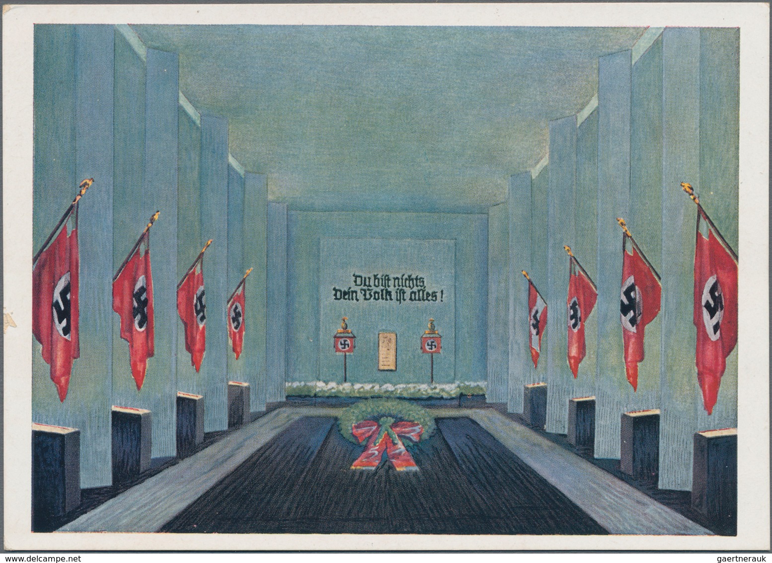 Ansichtskarten: Propaganda: 1935, "Kampf Der NSDAP In Leipzig 1925-1935", Kolorierte Ausstellungskar - Partiti Politici & Elezioni