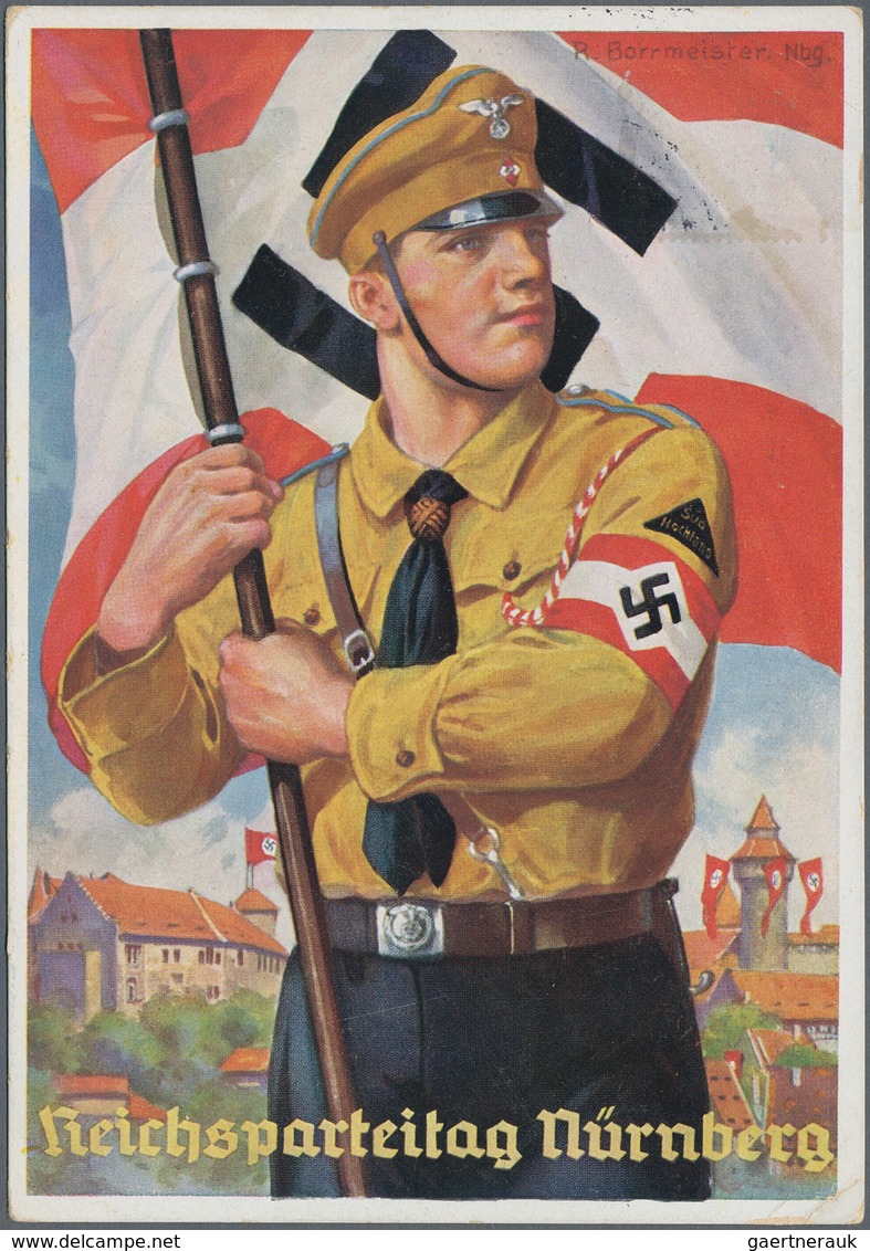 Ansichtskarten: Propaganda: 1937, "Reichsparteitag Nürnberg", Großformatige Kolorierte Parteitagskar - Politieke Partijen & Verkiezingen