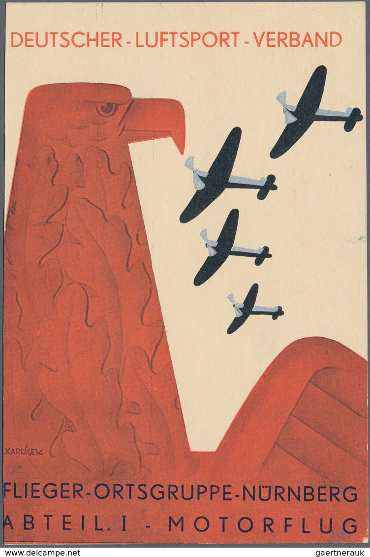 Ansichtskarten: Propaganda: 1938, "Deutscher-Luftsport-Verband Flieger-Ortsgruppe-Nürnberg Abtl. I. - Partiti Politici & Elezioni