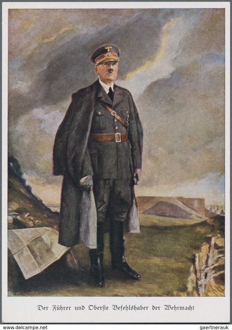 Ansichtskarten: Propaganda: 1939 Ca., "Der Führer Und Befehlshaber Der Wehrmacht", Großformatige Kol - Partiti Politici & Elezioni
