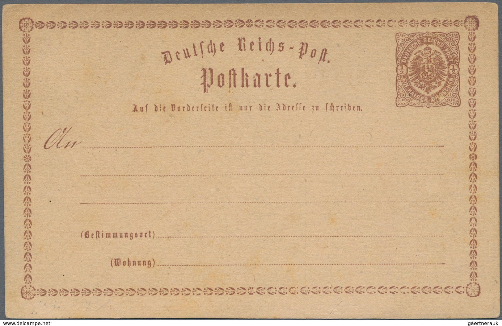Ansichtskarten: Vorläufer: 1874 Ca., RUDELSBURG, Vorläuferkarte 1/2 Groschen Brustschild Braun Als P - Zonder Classificatie