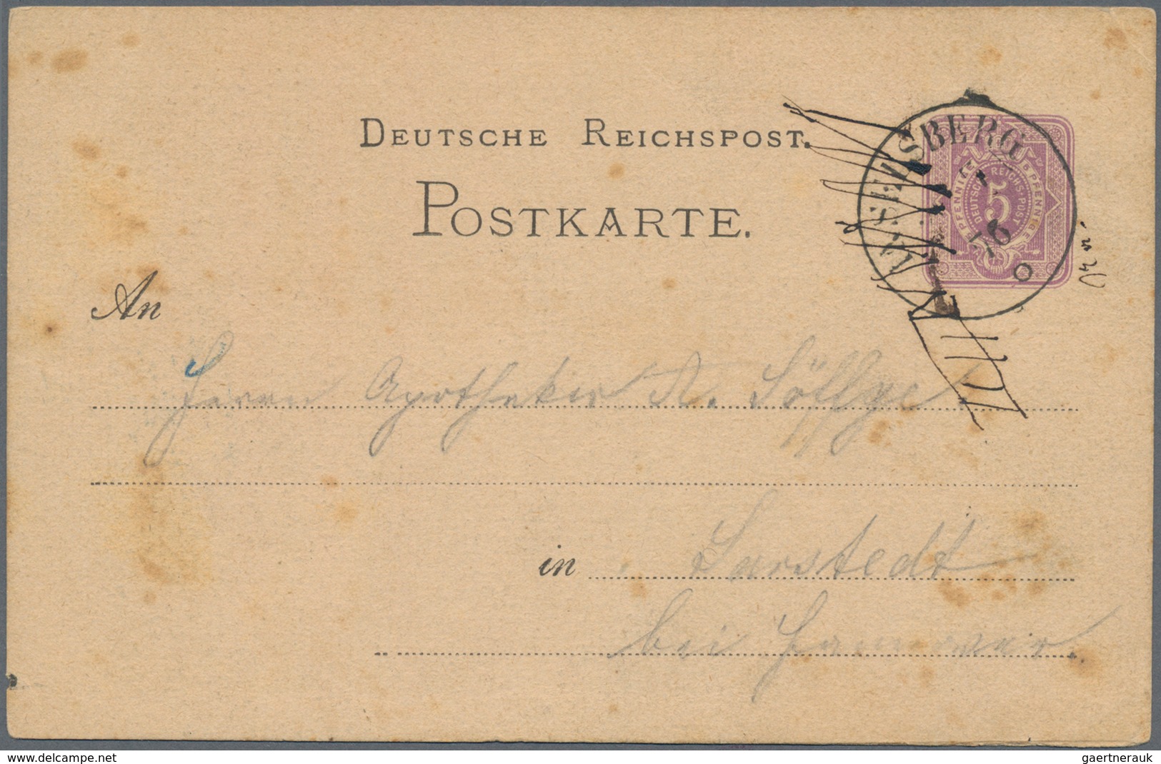 Ansichtskarten: Vorläufer: 1876, INSELSBERG, Vorläuferkarte 5 Pf Lila Als Privatganzsache Mit K1 INS - Zonder Classificatie