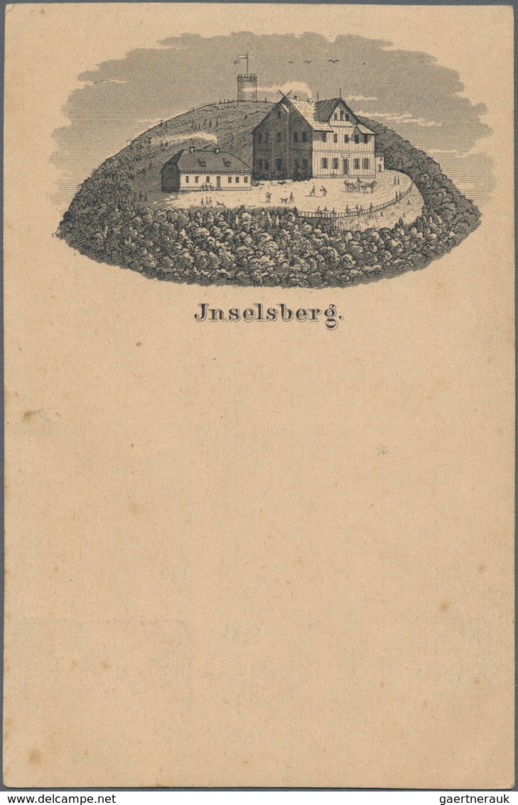 Ansichtskarten: Vorläufer: 1876 Ca., INSELBERG, Vorläuferkarte 5 Pf Lila Als Privatganzsache, Ungebr - Non Classificati