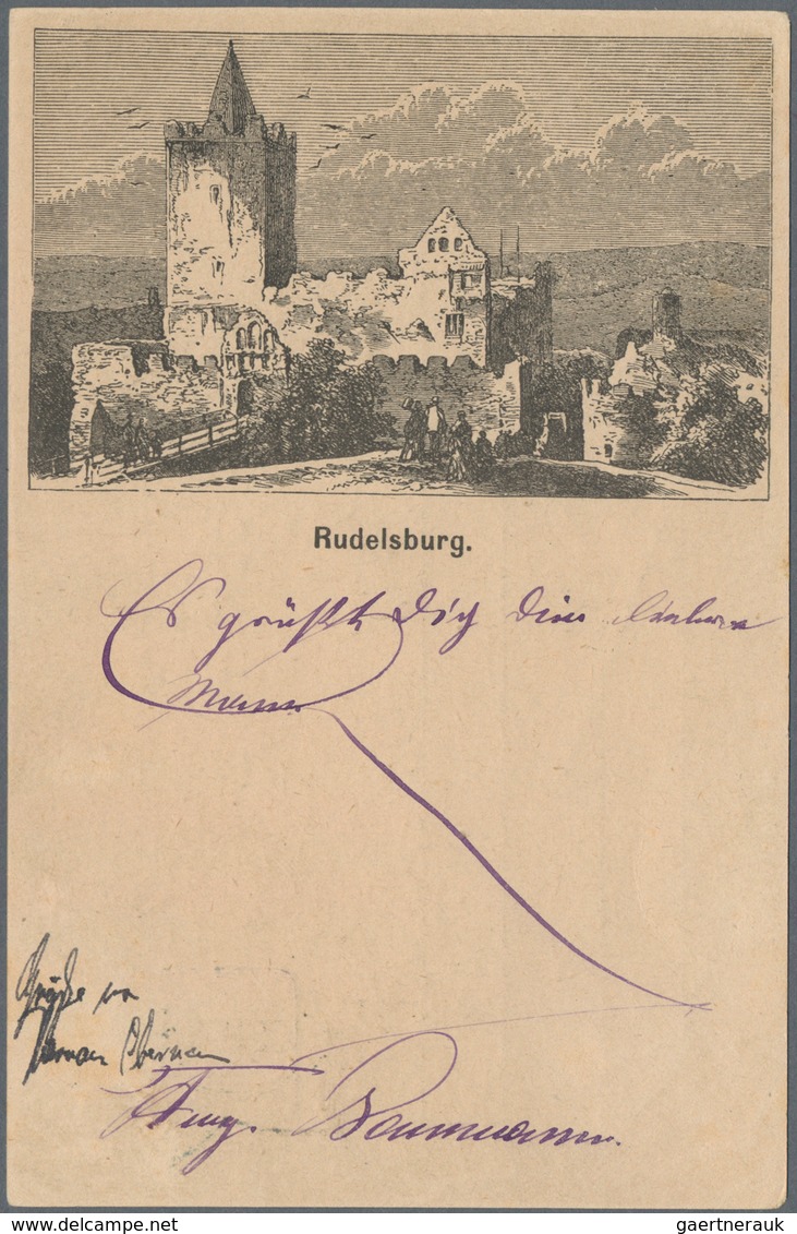 Ansichtskarten: Vorläufer: 1876, RUDELSBURG, Vorläuferkarte 5 Pf Lila Als Privatganzsache Mit K1 KOE - Zonder Classificatie