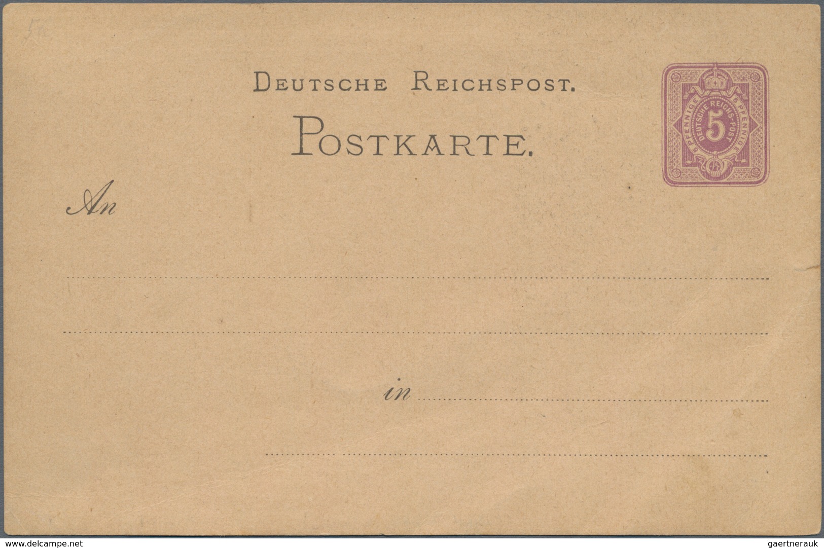 Ansichtskarten: Vorläufer: 1878 Ca., HEIDELBERG, Vorläuferkarte 5 Pf Lila Als Privatganzsache, Ungeb - Zonder Classificatie