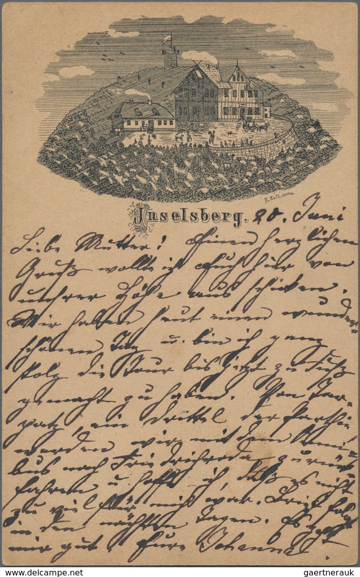 Ansichtskarten: Vorläufer: 1878, INSELBERG, Vorläuferkarte 5 Pf Lila Als Privatganzsache Mit K1 INSE - Non Classificati