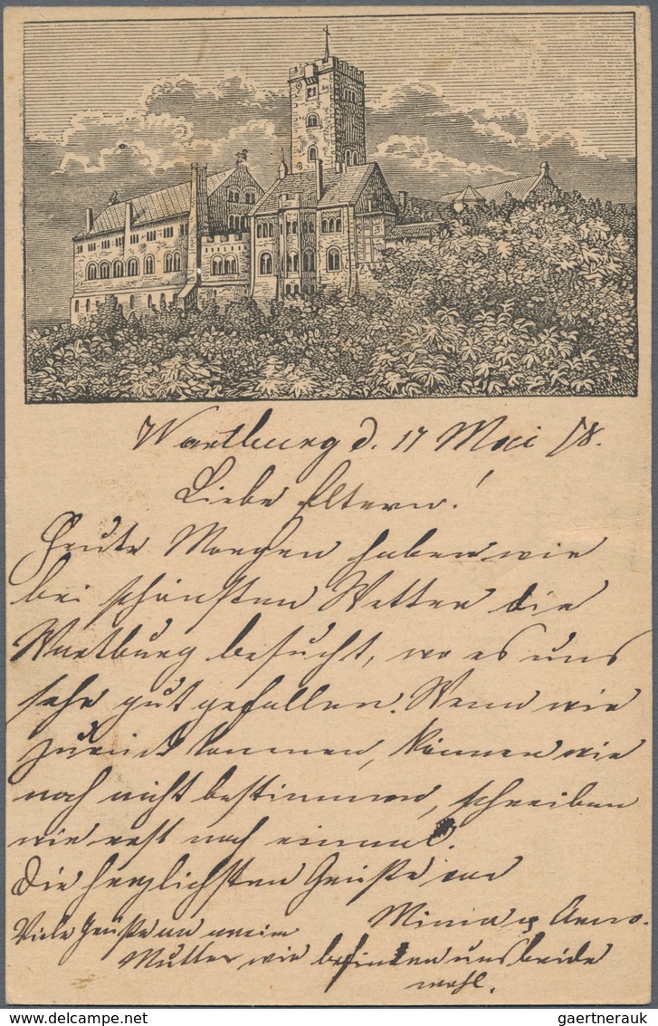 Ansichtskarten: Vorläufer: 1878, WARTBURG, Vorläuferkarte 5 Pf Lila Als Privatganzsache Mit K1 EISEN - Zonder Classificatie