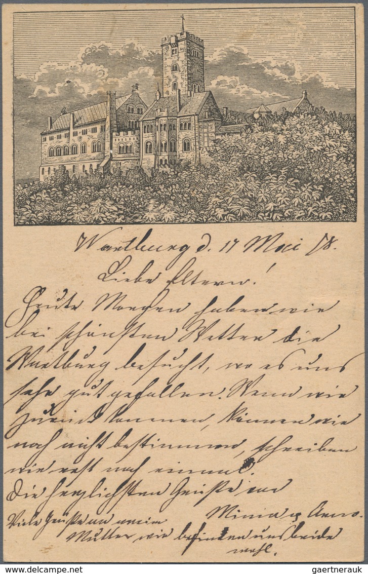 Ansichtskarten: Vorläufer: 1878, WARTBURG, Vorläuferkarte 5 Pf Lila Als Privatganzsache Mit K1 EISEN - Non Classificati