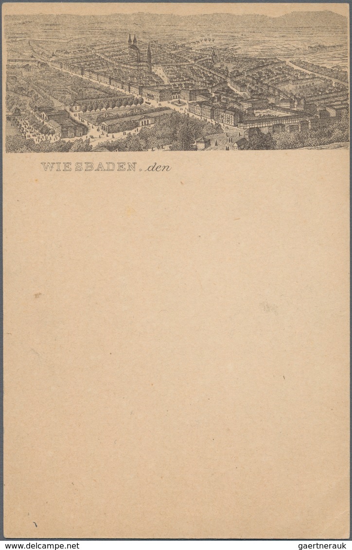 Ansichtskarten: Vorläufer: 1878 Ca., WIESBADEN, Vorläuferkarte 5 Pf Lila Als Privatganzsache, Ungebr - Zonder Classificatie