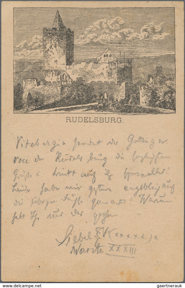 Ansichtskarten: Vorläufer: 1879, RUDELSBURG, Vorläuferkarte 5 Pf Lila Als Privatganzsache Mit R3 KÖS - Ohne Zuordnung