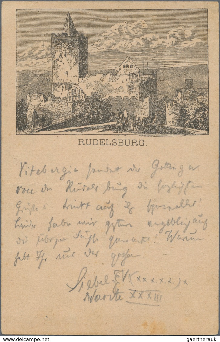 Ansichtskarten: Vorläufer: 1879, RUDELSBURG, Vorläuferkarte 5 Pf Lila Als Privatganzsache Mit R3 KÖS - Zonder Classificatie