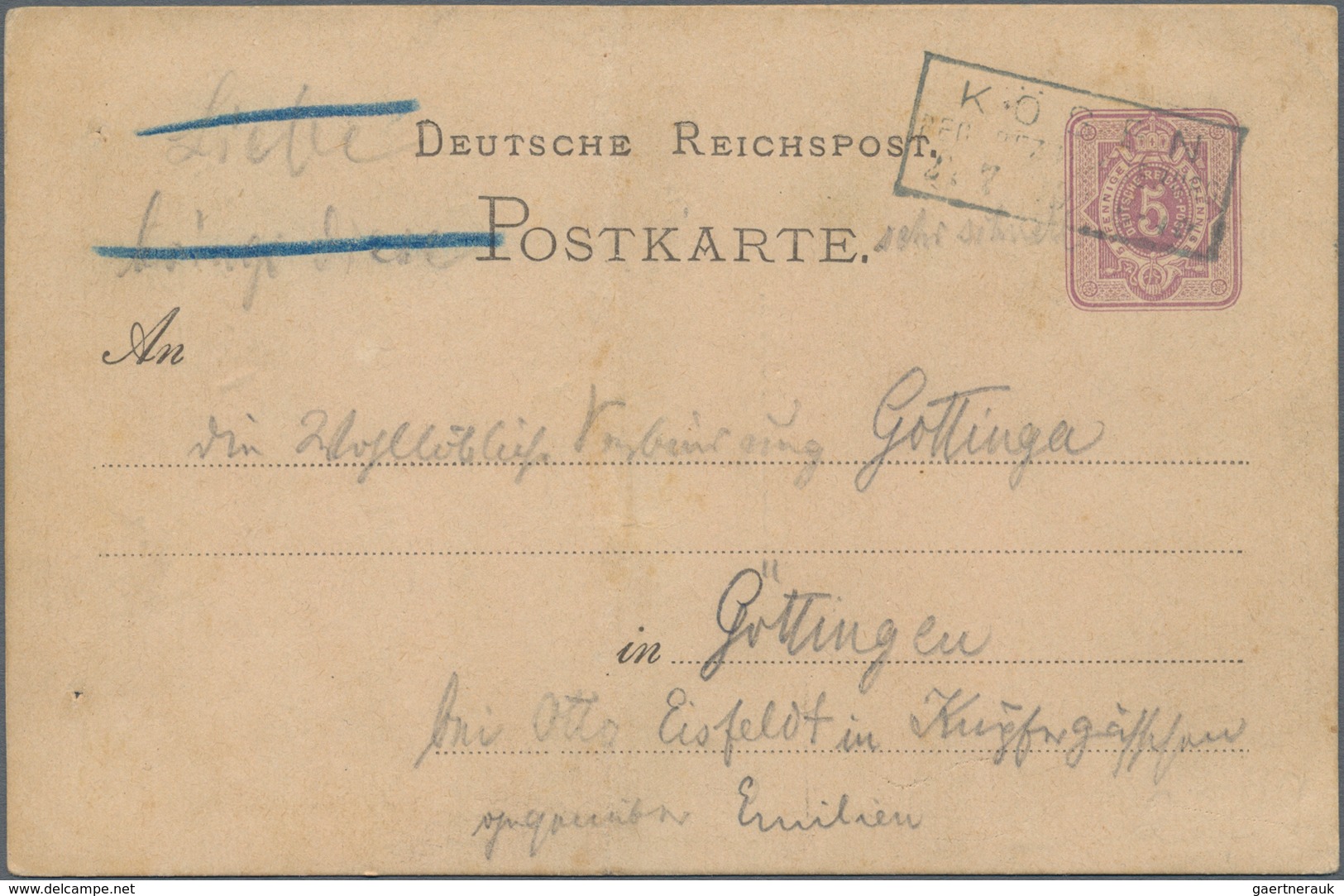 Ansichtskarten: Vorläufer: 1879, RUDELSBURG, Vorläuferkarte 5 Pf Lila Als Privatganzsache Mit R3 KÖS - Ohne Zuordnung