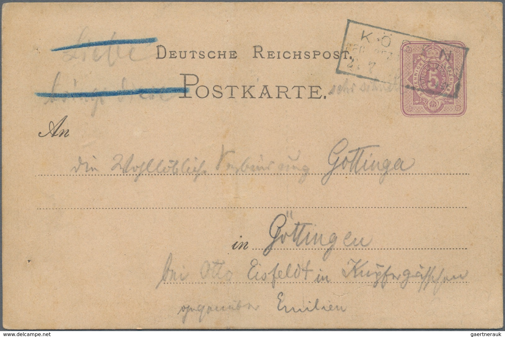 Ansichtskarten: Vorläufer: 1879, RUDELSBURG, Vorläuferkarte 5 Pf Lila Als Privatganzsache Mit R3 KÖS - Non Classificati