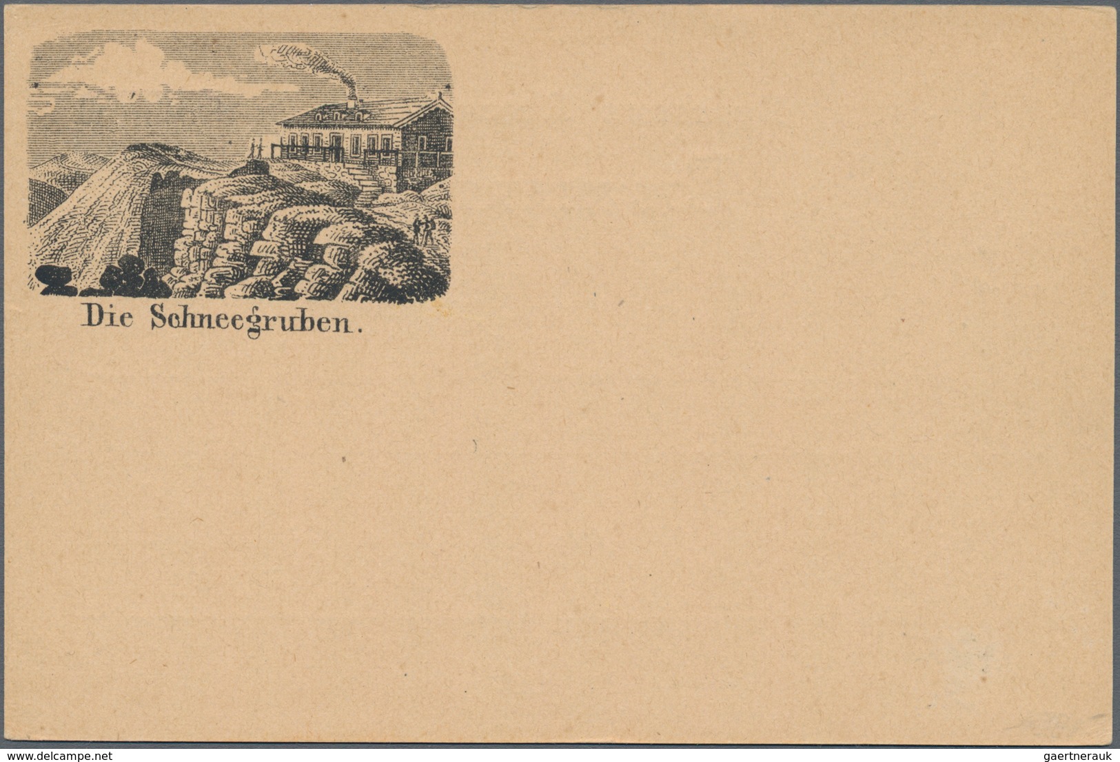 Ansichtskarten: Vorläufer: 1879 Ca., DIE SCHNEEGRUBEN, Vorläuferkarte 5 Pf Lila Als Privatganzsache, - Non Classificati