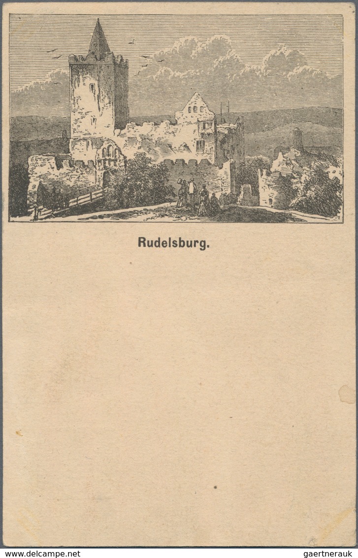 Ansichtskarten: Vorläufer: 1879 Ca., RUDELSBURG, Vorläuferkarte 5 Pf Lila Als Privatganzsache, Ungeb - Zonder Classificatie
