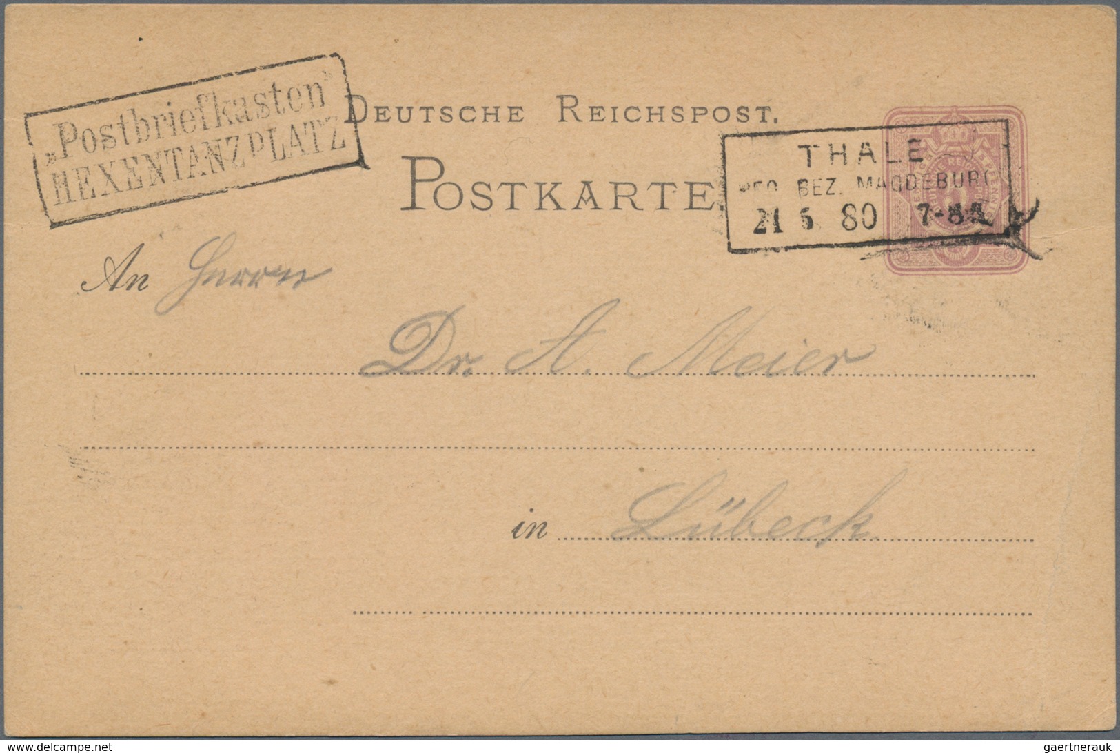 Ansichtskarten: Vorläufer: 1880, HOTEL HEXENTANZPLATZ, Vorläuferkarte 5 Pf Lila Als Privatganzsache - Zonder Classificatie