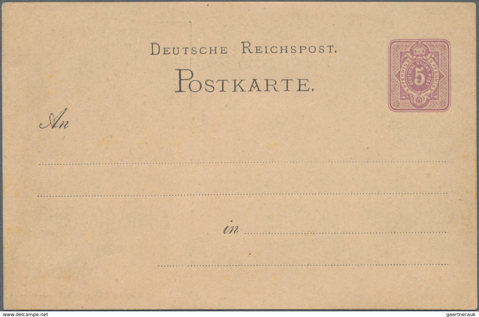 Ansichtskarten: Vorläufer: 1880/81, RUDELSBURG, Vorläuferkarte 5 Pf Lila Als Privatganzsache, Ungebr - Non Classés