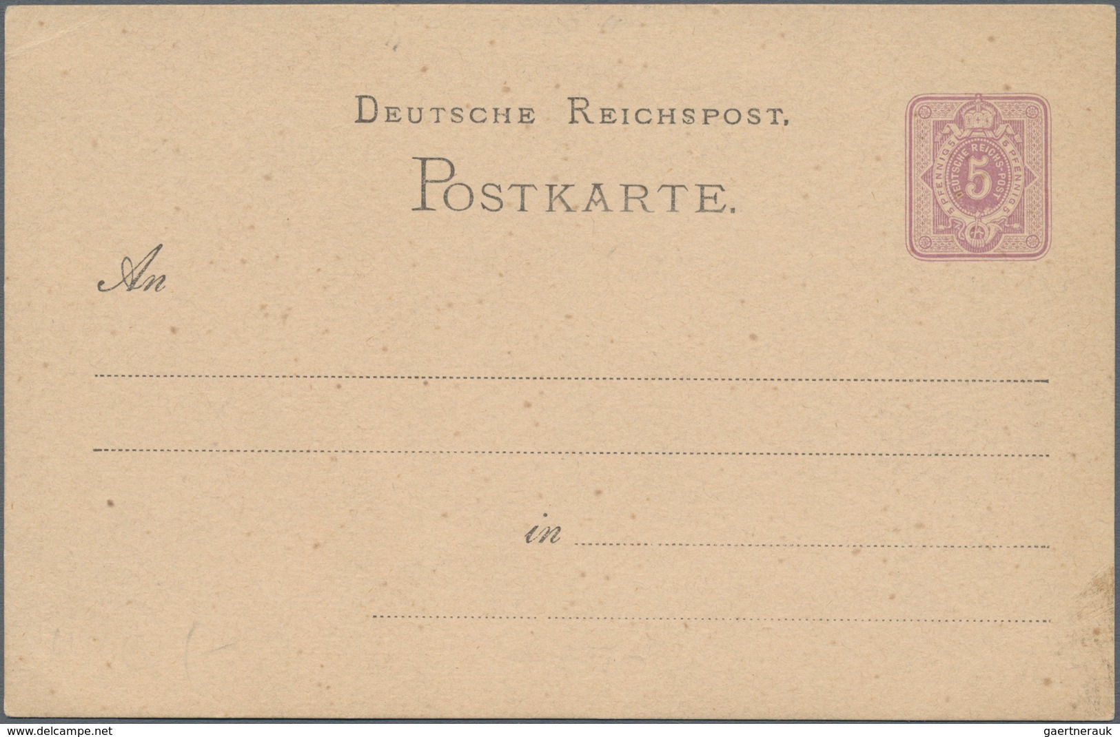 Ansichtskarten: Vorläufer: 1880/81 Ca., WARTBURG, Vorläuferkarte 5 Pf Lila Als Privatganzsache, Unge - Zonder Classificatie