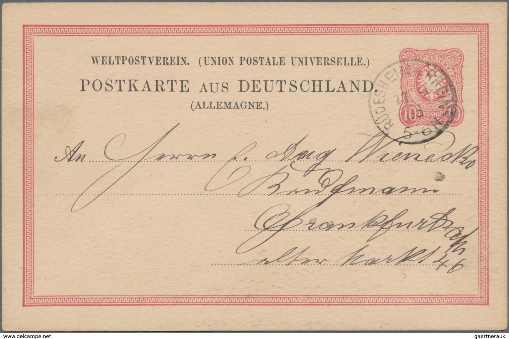 Ansichtskarten: Vorläufer: 1883, NATIONAL-DENKMAL Auf Dem Niederwald, Vorläuferkarte 10 Pf Rot Als P - Zonder Classificatie