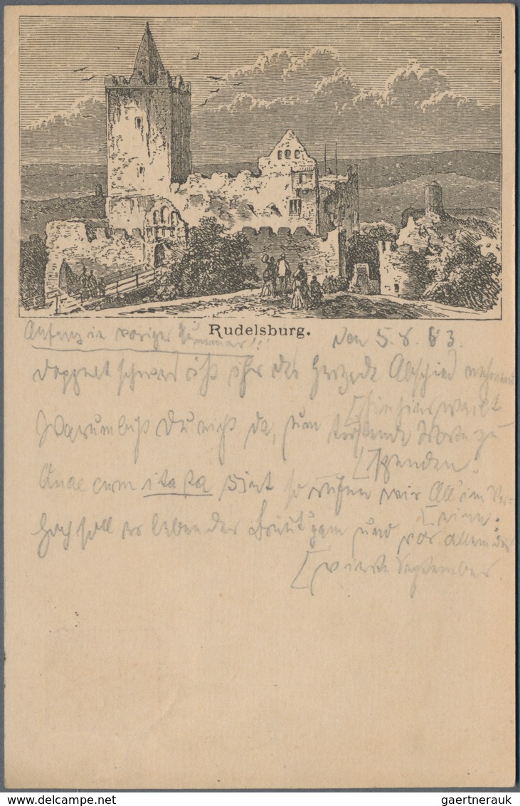 Ansichtskarten: Vorläufer: 1883, RUDELSBURG, Vorläuferkarte 5 Pf Lila Als Privatganzsache Mit K1 EIS - Zonder Classificatie