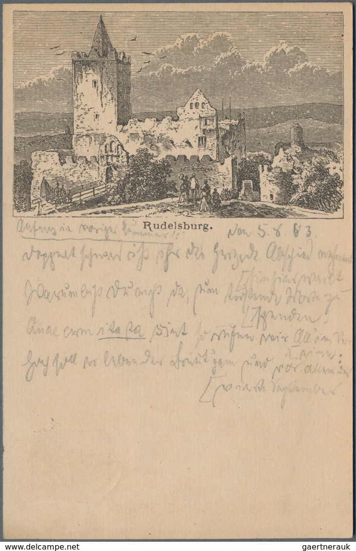 Ansichtskarten: Vorläufer: 1883, RUDELSBURG, Vorläuferkarte 5 Pf Lila Als Privatganzsache Mit K1 EIS - Non Classificati