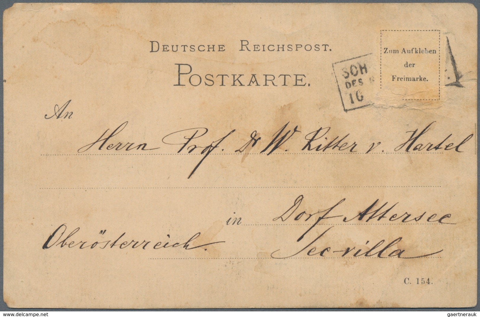 Ansichtskarten: Vorläufer: 1883, Einen Gruss Von Der SCHNEEKOPPE, Vorläuferkarte Mit Entfernter Mark - Zonder Classificatie