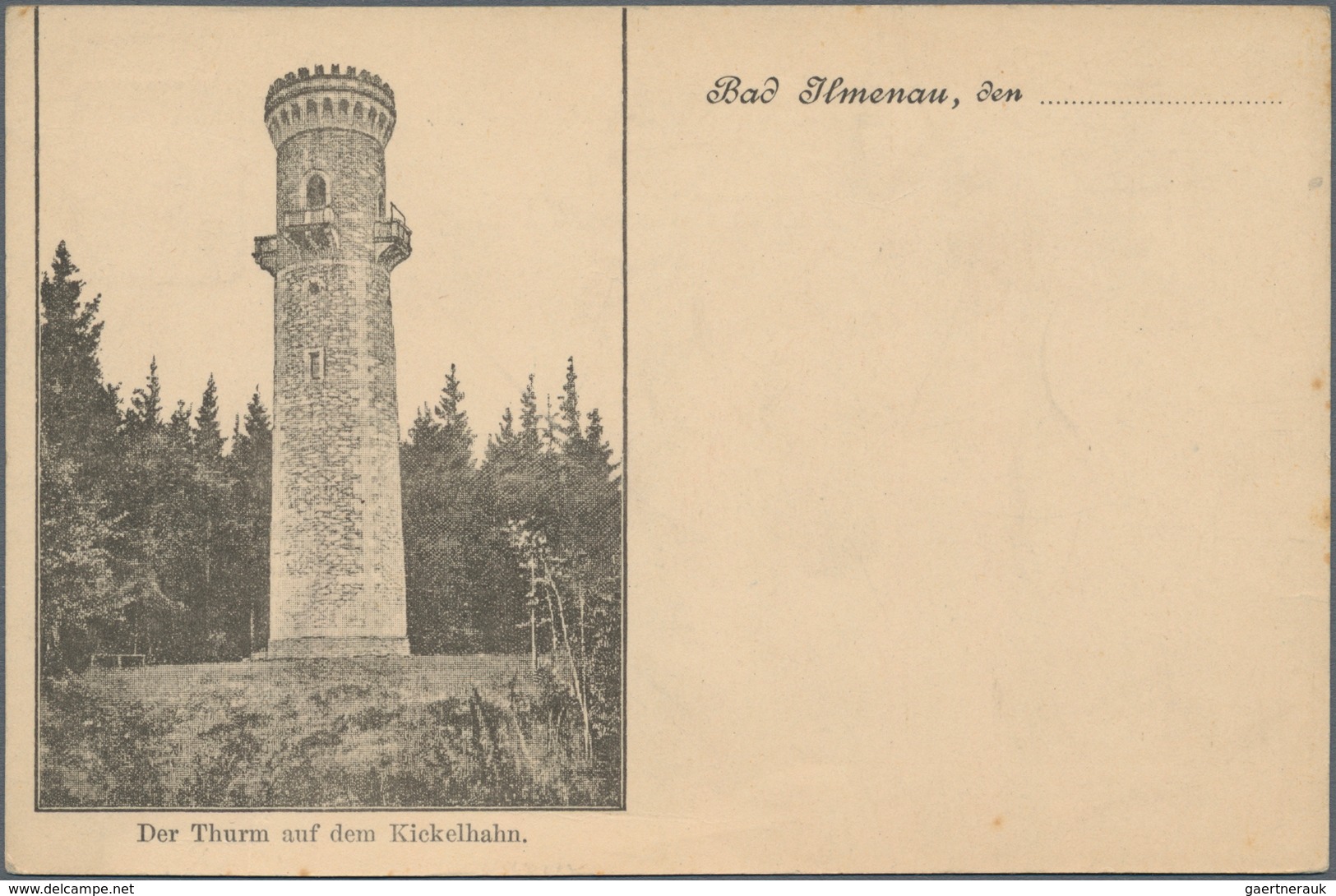 Ansichtskarten: Vorläufer: 1885, BAD ILMENAU Thurm Auf Dem Kickelhahn, Vorläuferkarte 5 Pf Lila Als - Zonder Classificatie