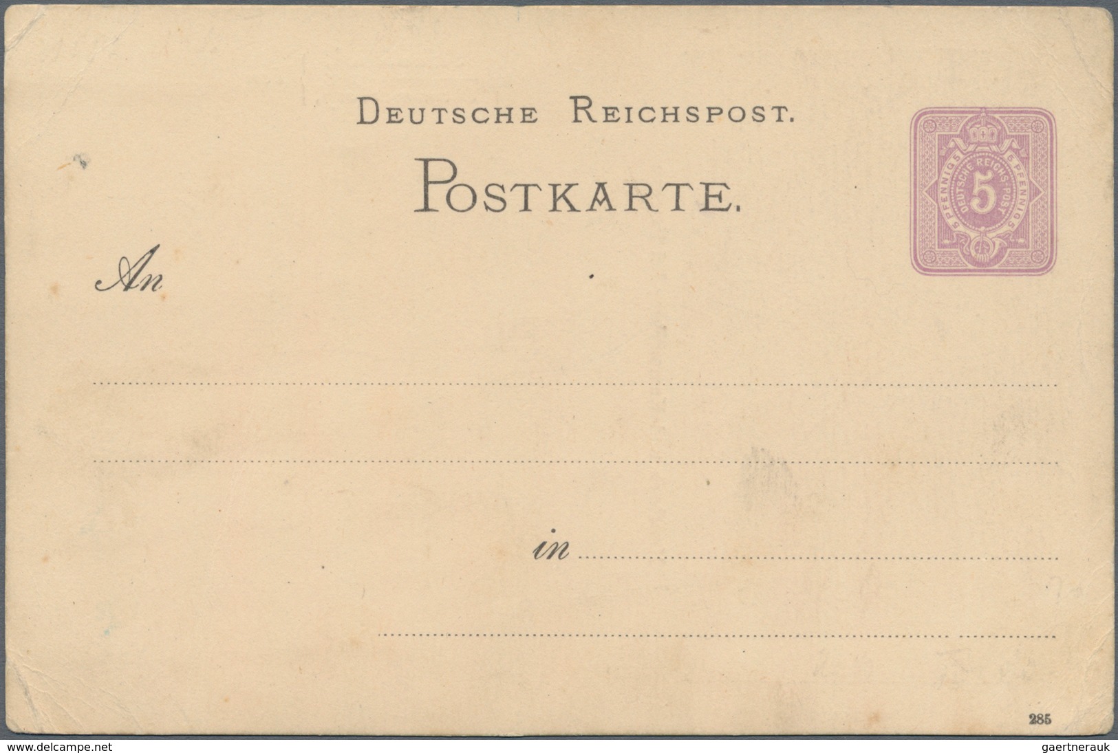 Ansichtskarten: Vorläufer: 1885, MANEBACH Und KAMMERBER Bei Ilmenau, Vorläuferkarte 5 Pf Lila Als Pr - Zonder Classificatie