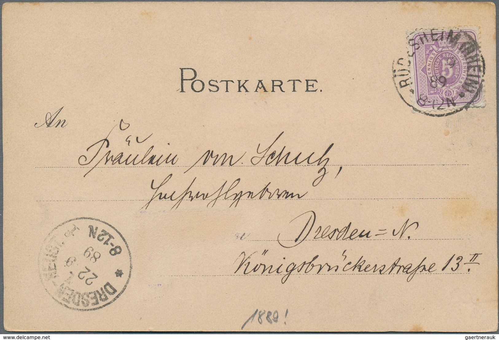 Ansichtskarten: Vorläufer: 1886, NIEDERWALD-DENKMAL Und BINGEN, Dekorative Vorläuferkarte 5 Pf. Lila - Zonder Classificatie